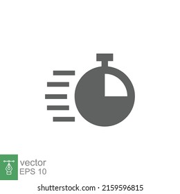 Fast time icon. Quick delivery concept. Stopwatch symbol. Vector illustration isolated. EPS 10.