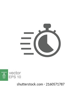 Fast time icon. Quick delivery concept. Stopwatch symbol. Vector illustration isolated. EPS 10.