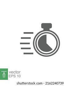 Icono de tiempo rápido. Concepto de entrega rápida. Símbolo de Stopwatch. Ilustración vectorial aislada. EPS 10.