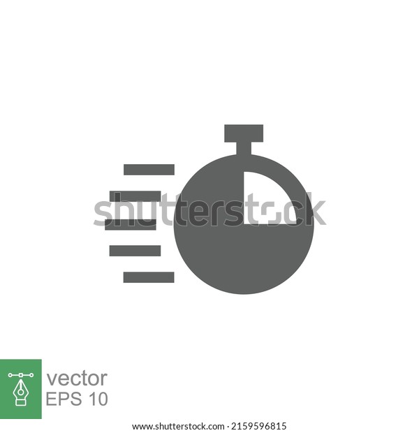 Fast time icon. Quick\
delivery concept. Stopwatch symbol. Vector illustration isolated.\
EPS 10.