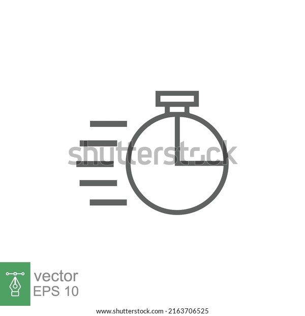Fast time icon. Quick\
delivery concept. Stopwatch symbol. Vector illustration isolated.\
EPS 10.