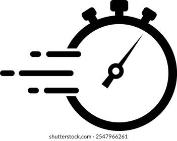 Ícone de tempo rápido. Símbolo de tempo rápido. Logotipo do Speed time. Sinal de entrega rápida. estilo plano.