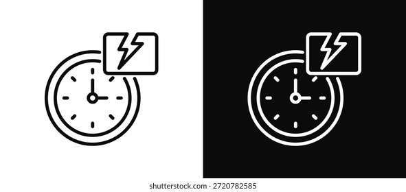 Ícone De Tempo Rápido Definido Em Preto-E-Branco