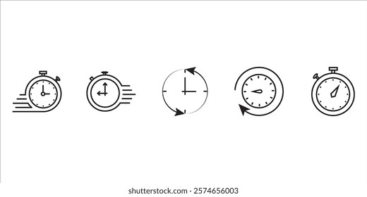 Fast time icon set. isolated on white background.
