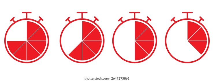 Fast time icon set. Timer icon set. Alarm clock symbol. Watch countdown vector illustration. isolated on white background. EPS 10