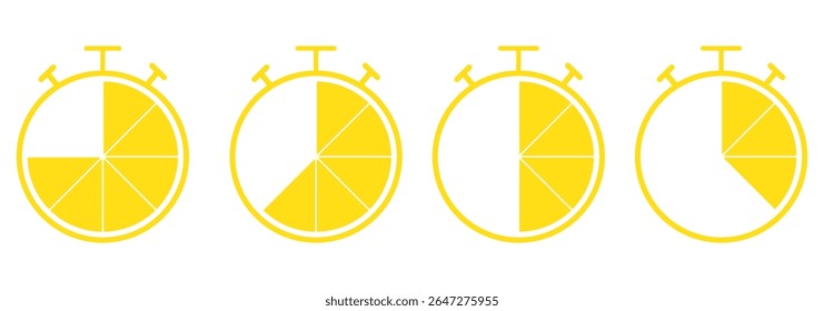 Fast time icon set. Timer icon set. Alarm clock symbol. Watch countdown vector illustration. isolated on white background. EPS 10