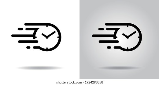 Fast time icon, speedy time flow icon