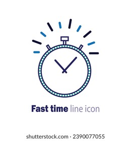 Fast time icon. Stopwatch icon. Time management concept. Vector illustration.