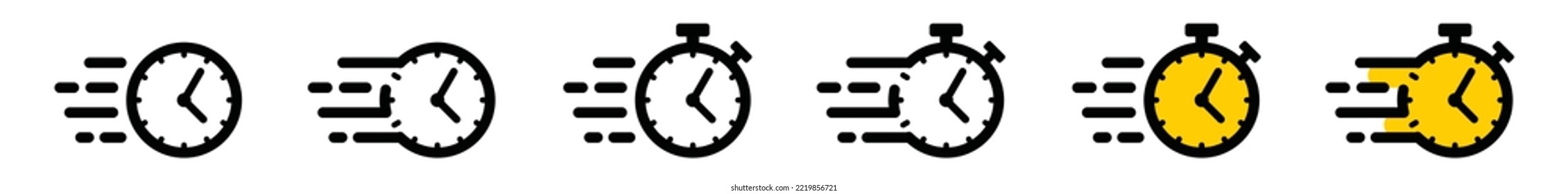 Fast time icon vector collection. Speed time or quick time icon logo design, symbol illustration