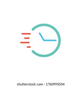 Fast time icon vector illustration. Premium quality flat icon in trendy style.