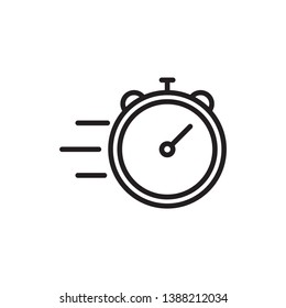 fast time icon vector outlinw style design