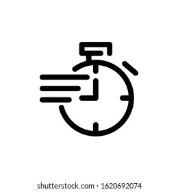 Fast time icon vector. Fast time symbol. Outline style sign for mobile concept and web design.