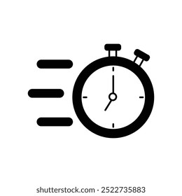 ícone de tempo rápido com fundo branco ilustração de stock de vetor