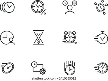 Fast time line icon set. Clock, watch, timer, motion. Timing concept. Can be used for topics like time management, schedule, deadline