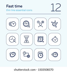 Fast time line icon set. Clock, watch, timer, motion. Timing concept. Can be used for topics like time management, schedule, deadline