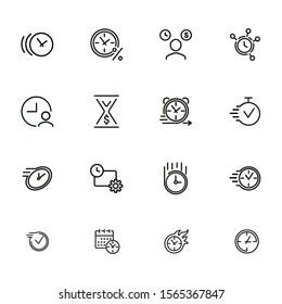 Fast time line icon set. Clock, watch, timer, motion. Timing concept. Can be used for topics like time management, schedule, deadline