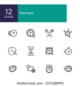 Fast time line icon set. Clock, watch, timer, motion. Timing concept. Can be used for topics like time management, schedule, deadline