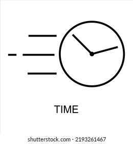 Schnelles Zeilensymbol. Zeitsymbol-Design. Schnelles Zeitzeichen Geschwindigkeit ​​Uhr Symbol Dringlichkeit, Frist, Zeiterfassung, Vektorsymbol