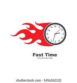 fast in time logo icon illustration design vector template