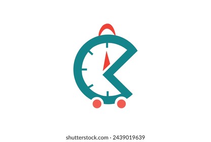 Fast time logo, stop clock speed concept, fast delivery, express and urgent