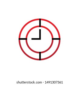 Fast time logo, stop watch speed concept, express and urgent services, deadline and delay, vector line icon - Vector
