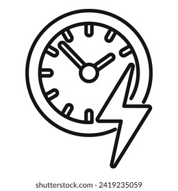 Fast time run icon outline vector. Online home work. Office desk