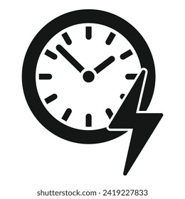 Schnelle Ausführung Symbol einfache Vektorgrafik. Online-Heimarbeit. Büroschalter