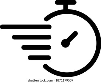 Icono de esquema simple de tiempo rápido.
