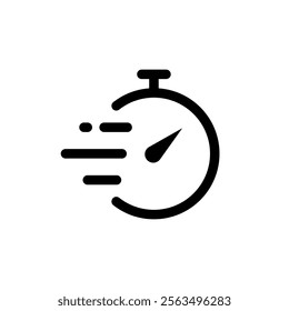 Fast time simple outline icon. Stopwatch vector icon design. Speed time running illustration