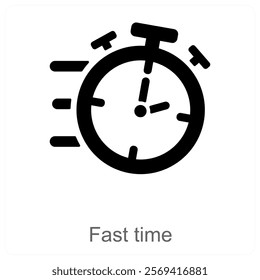 Fast Time and speed icon concept