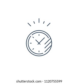 Fast time stop watch, last minute count down, limited offer, speed hour vector line icon
