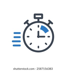 Fast Time Stopwatch Icon On White Background