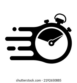 Fast time or Fast stopwatch icon. Speedometer or speed vector illustration