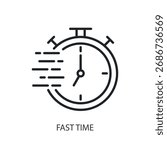 Fast time thin line vector icons.
