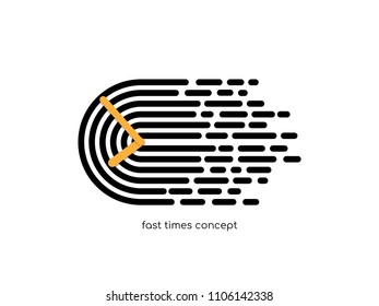 Fast time vector illustration isolated on white background in the concept of fast, deadline, rush hour