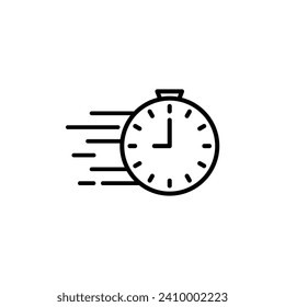 Fast Time Vector Line Icon Illustration.