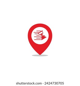 fast time watch pin location delivery symbol vector 