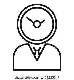 Fast timer work icon outline vector. Night busy. Workplace solitary