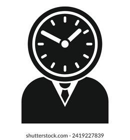 Fast timer work icon simple vector. Night busy. Workplace solitary