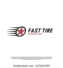 fast tire logo design on isolated background