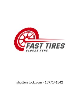 Fast Tire logo vector icon illustration design template
