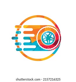Fast tire vector logo design. Tire store logo design concept.