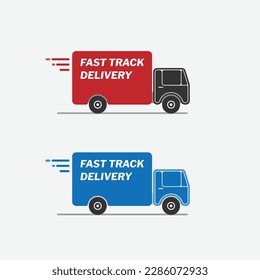 Símbolo de icono de ecommerce vectorial Fast Track Delivery Truck  