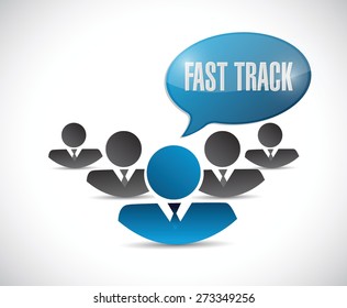 fast track team sign concept illustration design over white