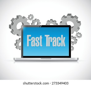 fast track technology sign concept illustration design over white