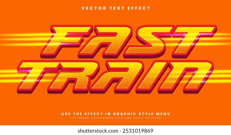 Efecto de texto editable Fast Train con Plantilla de estilo moderno