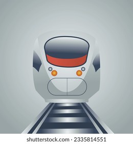 fast train front view vector illustration