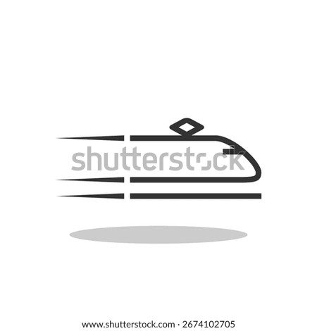 Fast train icon with shadow