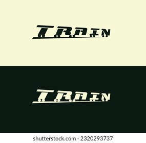 Fast train lettering vector logo design