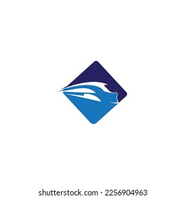 fast train logo abstract color vector design